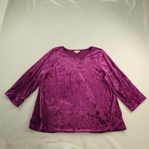 J.jill Women's Velvet Top in Rich Purple